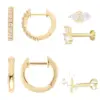 Wholesale Gold Plated Brass Earring Set Star Pattern Fashionable Ladies Jewelry Eight-pointed Star Luxury Style Stud Earrings