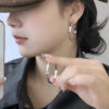 Wholesale silver Geometric Irregular Ear Ring Exaggerated Earrings Women's Fashion Cool S925 Silver Needle Ear Ring Niche Design