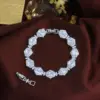 Wholesale Geometric Waterproof Non Tarnish Copper Bracelet For Women With Rhodium Plating And Zircon Inlay Featuring Tennis Chain