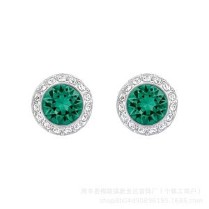 Green Crystal Roman Stud Earrings