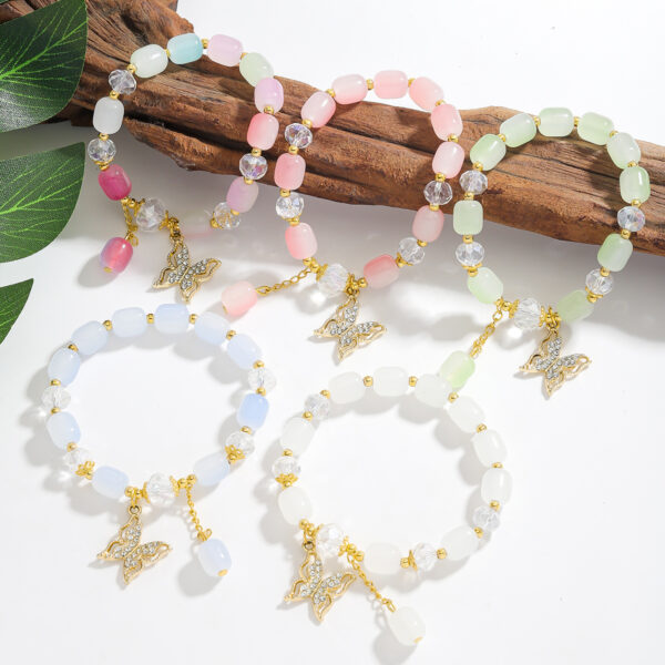 oly-d0626a364f8e3be9cea4ffdabfb3940a Wholesale Butterfly Bracelet Crystal Youth All-match Elegant Holiday Style Butterfly Bracelet Rainbow Jewelry