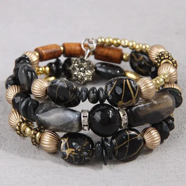oly-d088a07be39602c5d026ef67ffc9d9f8 Wholesale Vintage Style Simple Style Geometric UV Plating Golden Plated Beaded Beaded Chain Beaded Bracelets Wholesale