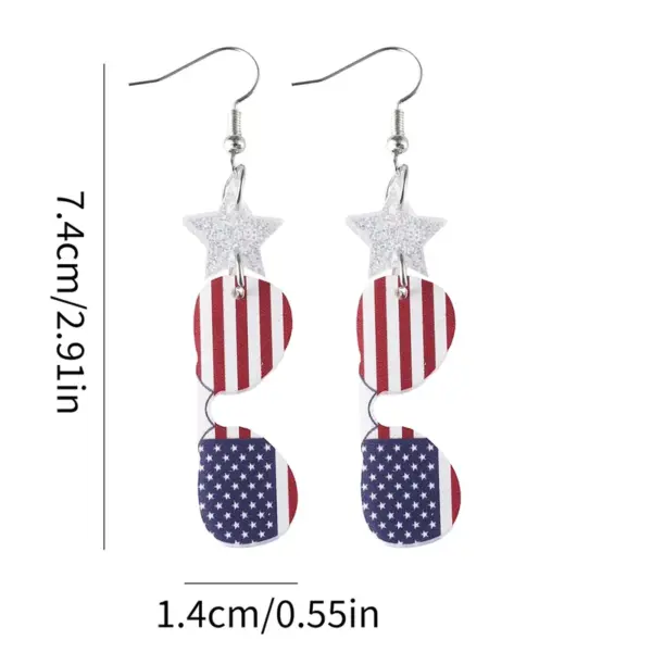 Wholesale Retro White Acrylic Star Drop Earrings For Women With 304 Stainless Steel Ear Pins Featuring Print Design