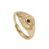 Wholesale Devil's Eye Unisex Ring In Copper With Zircon Inlay, Available In Gold