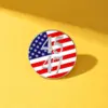 Wholesale American Flag Cartoon Pinback Badge Alloy Pin Featuring Stamping Craft In Multicolor