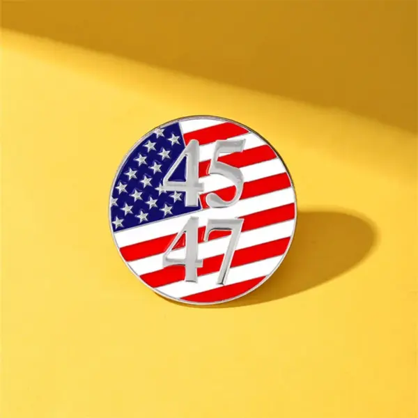 Wholesale American Flag Cartoon Pinback Badge Alloy Pin Featuring Stamping Craft In Multicolor