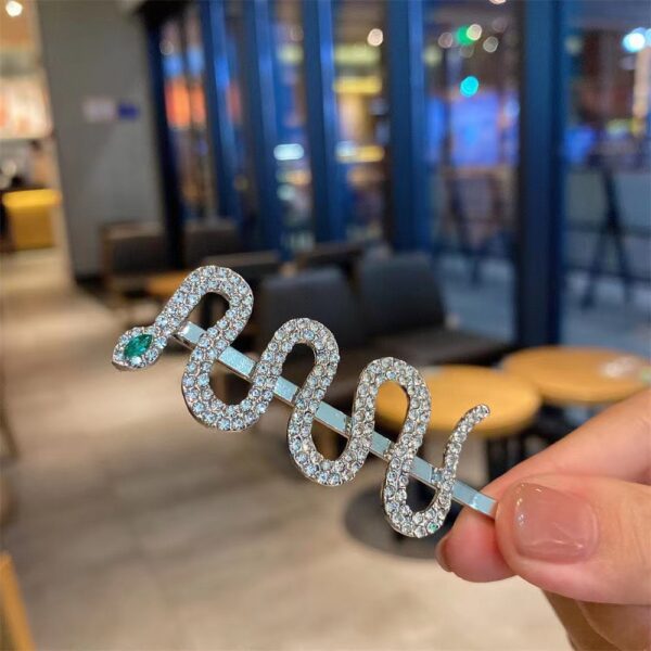 Wholesale Fashion Full Diamond Snake Hairpin Women's Alloy Rhinestone Clip Side Clip Bangs Clip Hairpin Hair Accessories