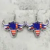 Wholesale Wooden Eagle Sunflower Love Western Cowboy Skull Stud Earrings Independence Day American Theme Geometric Animal Acrylic Jewelry