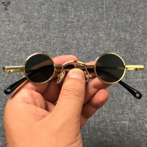 Wholesale Ultra Small Frame Round Retro Sunglasses for Men and Women Mini Small Round Frame Table Mirror Traitor Glasses Hip-Hop Sunglasses