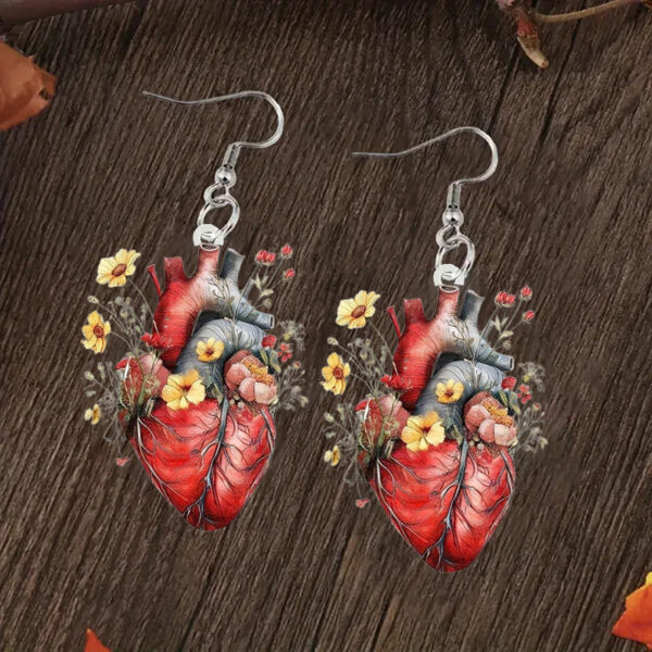 oly-d0eaa7e2373e99830685da2d0facfae4 Wholesale Fashion Personalized Flowers Heart Acrylic Women's Earrings-Valentine's Day, Birthday and other perfect gifts