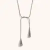 Wholesale PVD Coated Real Gold Plated Geometric Water Droplets Solid Color 304 Stainless Steel Vintage Style Waterproof Non Tarnish Pendant Necklace