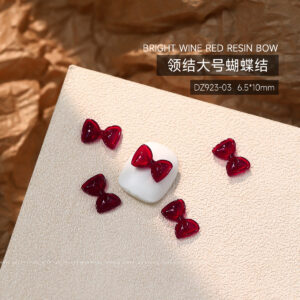 [glossy style] burgundy large bow tie