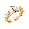 Wholesale 304 Stainless Steel Copper Star Bamboo Butterfly Electroplating PVD Coated Zircon 18K Real Gold Plated Elegant Lady Romantic Star Plating Butterfly Open Rings Rings