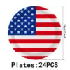 Wholesale Independence Day Flag Theme Disposable Tableware Set Paper Plates Paper Cups Tableware Set Celebration Supplies Suitable For Party Activities