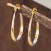 Wholesale Three-dimensional Geometric Earrings For Women In Copper With KC Golden Water Plating And 0.03µm Thickness
