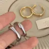 Wholesale Simple Style Circle Stud Earrings For Women In Golden Alloy Material