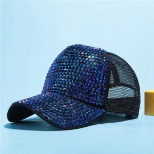 Black mesh cap sapphire diamond / Adjustable