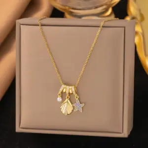 【8274】Pearl Starfish—Necklace【Gold】