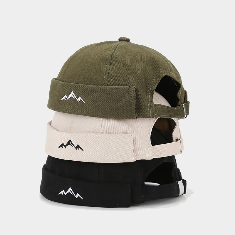 Wholesale Mountain embroidery landlord hat retro dome street dance hat melon rind hat