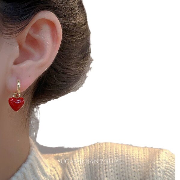 oly-d14d26c5be1f7c0949d34297f93bde87 Wholesale Simple Retro Red Love Ear Buckle Fashion Elegant Earrings Women's Earrings Valentine's Day Gift