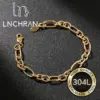 Wholesale Oval Waterproof Non Tarnish Bracelets For Women In 304 Stainless Steel With 18K Real Gold Plated PVD Coated Cuban Link Chain