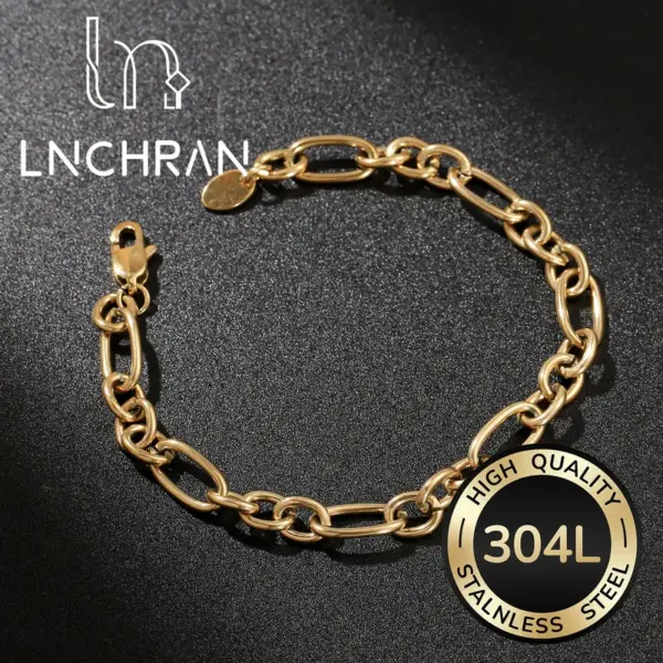 Wholesale Oval Waterproof Non Tarnish Bracelets For Women In 304 Stainless Steel With 18K Real Gold Plated PVD Coated Cuban Link Chain