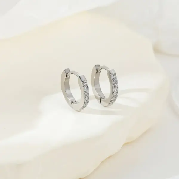 Wholesale PVD Coated 18K Gold Platinum Real Gold Plated Solid Color 304 Stainless Steel Elegant Simple Style Waterproof Non Tarnish Hoop Earrings
