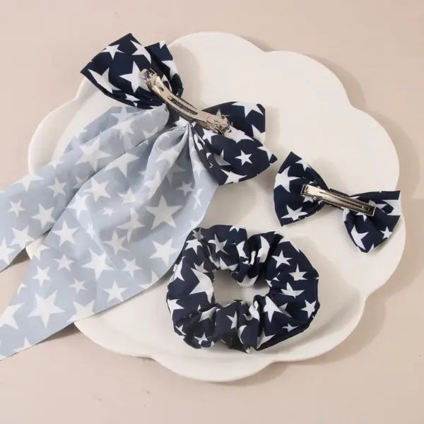Wholesale 75th National Day Ribbon Headband Flag Star Adult Party Bow Hair Accessory Hair Clip