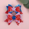 Wholesale 75th National Day Bow Hair Clip Onion Pink Swallowtail Star Hair Clip Festival Party Hair Accessory Shiny Sequins