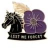 Wholesale Creative Commemorative Kate Middleton Memorial Brooch Horse Purple Poppy Fashion Accessories Zinc Alloy Letter Pattern Pin