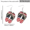 Wholesale Retro Print Slippers Drop Earrings For Women In White & Red With 304 Stainless Steel Ear Pins