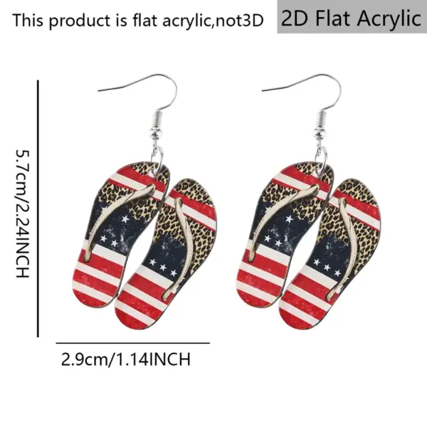 Wholesale Retro Print Slippers Drop Earrings For Women In White & Red With 304 Stainless Steel Ear Pins