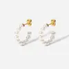 Wholesale Fashion Geometric Plating 304 Stainless Steel No Inlaid PVD Coated Earrings
