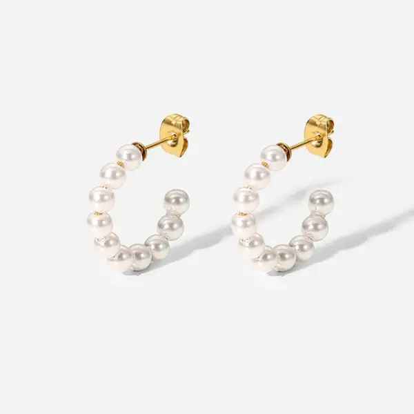 Wholesale Fashion Geometric Plating 304 Stainless Steel No Inlaid PVD Coated Earrings