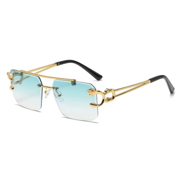 Wholesale trendy frameless sunglasses Leopard head fashion trimming sunglasses men's temperament women's online celebrity street glasses