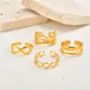 Wholesale Women's 201 Stainless Steel Wave Ring Infinity Double Layer Stacking Jewelry Ring Geometric 18K Gold Plated Vacuum Electroplating