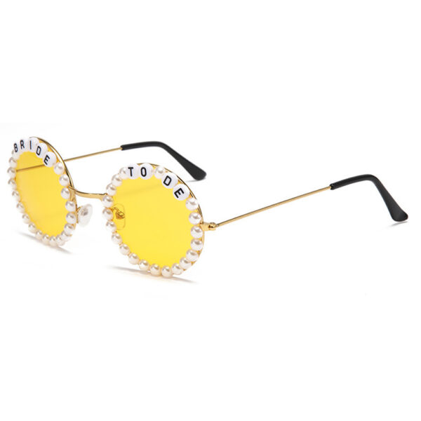 oly-d18d810f1af8b3130015150f52847803 Wholesale Sunglasses Fashion Rhinestone Bride Letter Pearl Peach Women's Bachelor Party Sunglasses
