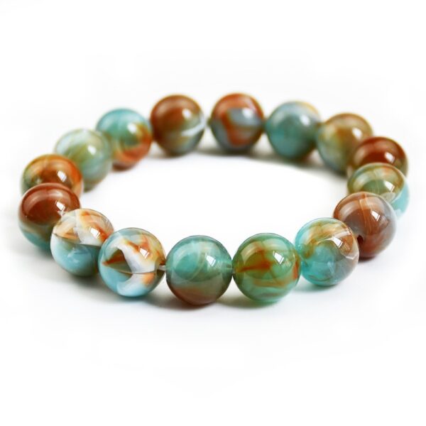 Wholesale Style Color Imitation Jade Beaded Bracelet for Women, Versatile Niche Hand Jewelry Wholesale Non-Fading Cultural Toy Bracelet