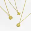 Wholesale Light Luxury Style 18K Gold Plated Zircon Texture Cross Pendant Necklace Retro Versatile Daily Classic Collarbone Chain