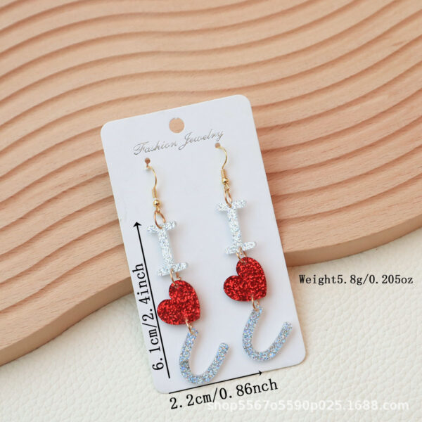 Wholesale Valentine's DayJewelry  Glitter Letter LOVE Love Earrings Acrylic LOVE
