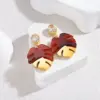 Wholesale Leaves Stud Earrings For Women With 304 Stainless Steel Ear Pins And 18K Real Gold Water Plating Featuring Acrylic Inlay