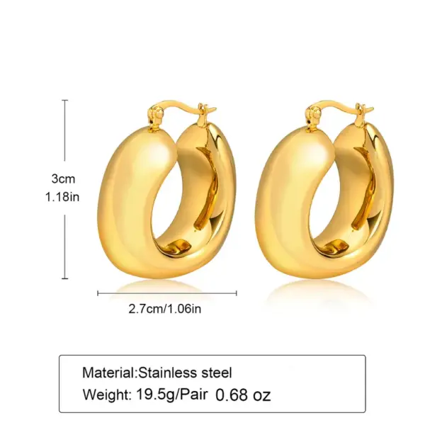 oly-d1c495f9acd726a360af33a144f424e4 Wholesale Geometric Earrings In 304 Stainless Steel With KC Golden Electroplated Waterproof Non Tarnish Finish, 0.03µm-0.05µm Thickness, Unisex