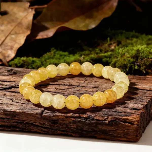 Wholesale Natural Stone Crystal Yellow Quartz Personalized Trend Bead String Unique Small Audience Rock Bracelet Crystal Bracelet