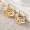 Wholesale Three-dimensional Flowers Earrings For Women In Copper With KC Golden Water Plating And 0.03µm Thickness
