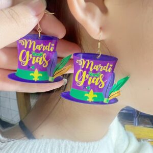 Wholesale Cross-Border Mardi Gras Carnival Personalized Earrings Wholesale Rhombus Water Drop Hat Various Geometric Patterns Earrings