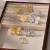 Wholesale Fashionable Retro Butterfly Flower Stainless Steel Ring 18K Gold Plated Simple Design Luxury Jewelry For Women European Style