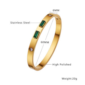 B169 gold with diamond green diamond