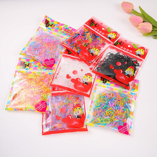 Wholesale Small Rubber Band Women's Hair Tie Disposable Rubber Band Bagged Colorful High Elastic Hair Band Does Not Hurt Hair Children's Headband