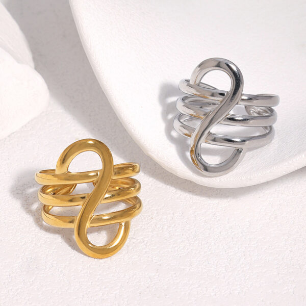 oly-d2188f6ade6d80ddcb2ccd24ecfe680c Wholesale Stainless steel ring with geometric gold plating and open design, titanium steel, colorfast.