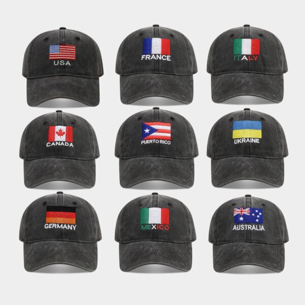 Wholesale World Cup football element fan baseball cap embroidered black baseball cap sun hat